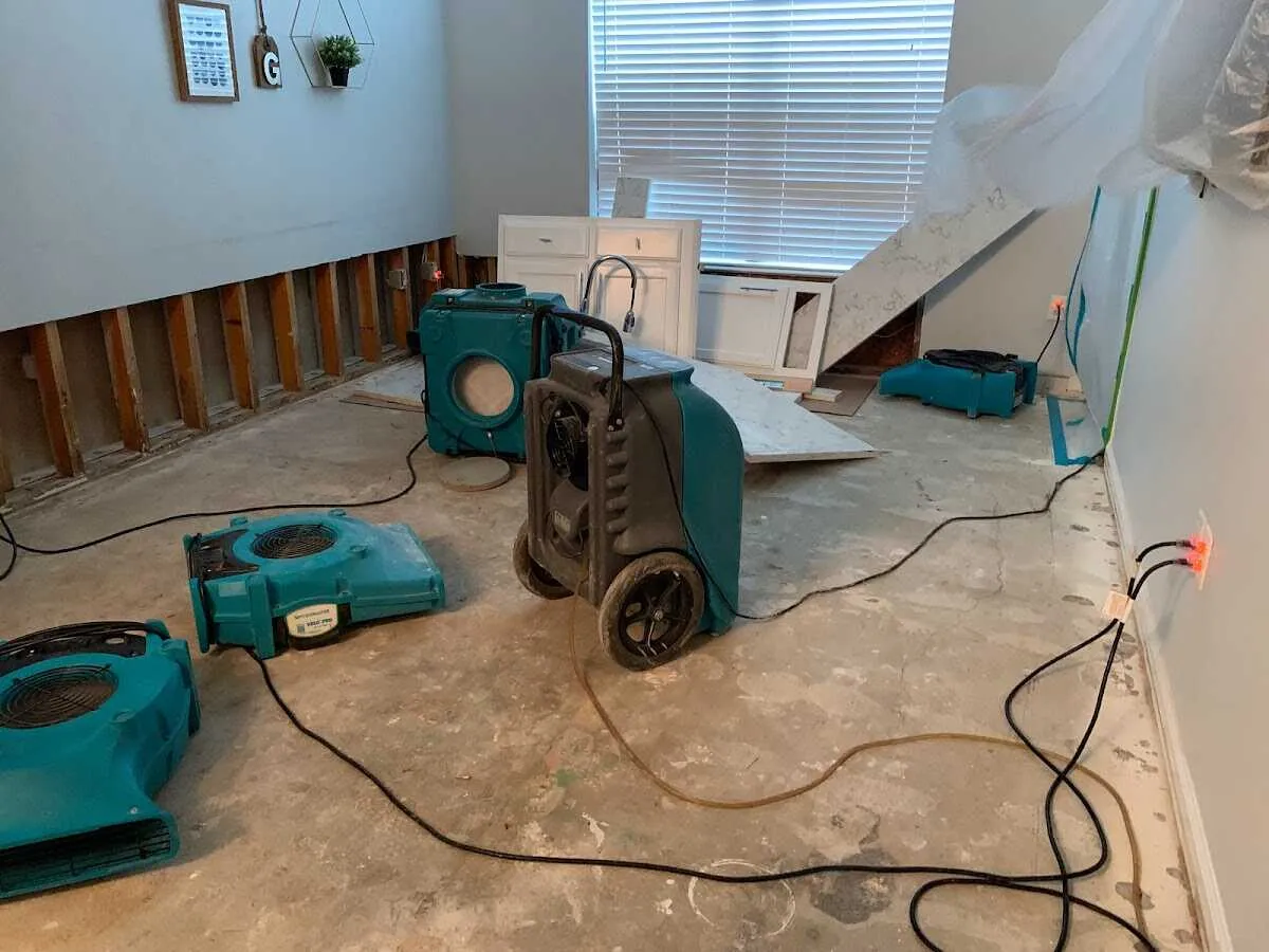 Dehumidifier in flood-cut room for Water Extraction & Removal in Sturgis